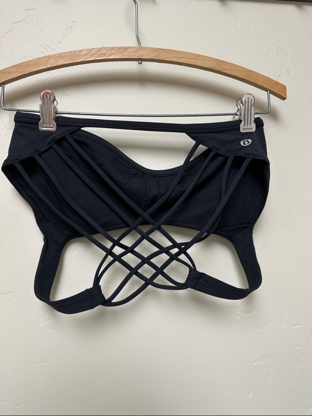 Lululemon Strappy Black and Blue Sports Bras with Crisscross Back